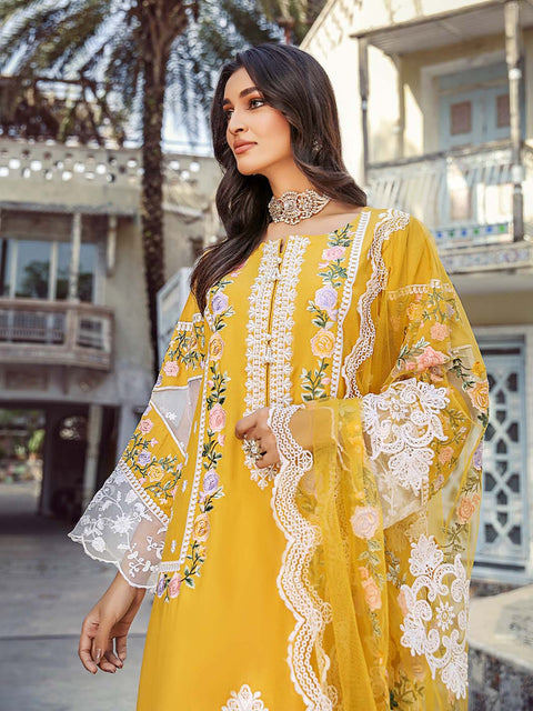 Yellow Stitched 3 pc Dhanak