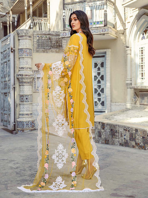 Yellow Stitched 3 pc Dhanak