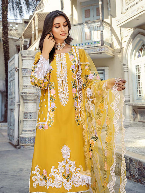 Yellow Stitched 3 pc Dhanak