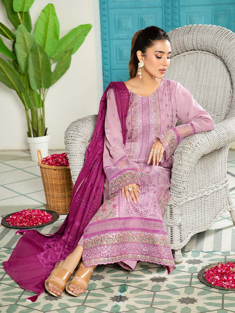 3 piece - Embroidered Karandi Suit with Jacquard Velvet Shawl