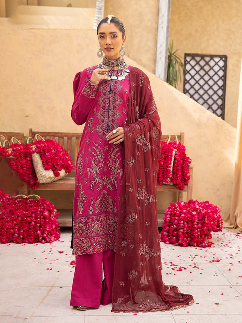 3pc Unstitched - Luxury Embroidered karandi Collection