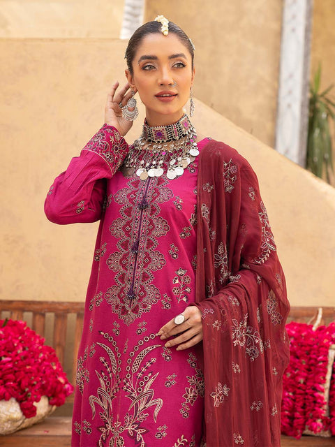 3pc Unstitched - Luxury Embroidered karandi Collection