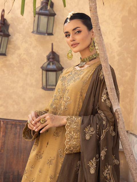 3pc Unstitched - Luxury Embroidered Karandi Collection