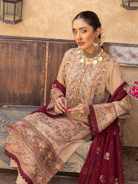 3pc Unstitched - Luxury Embroidered Karandi Collection