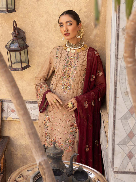 3pc Unstitched - Luxury Embroidered Karandi Collection