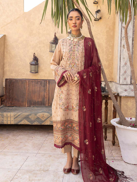 3pc Unstitched - Luxury Embroidered Karandi Collection