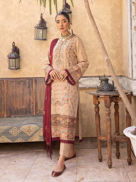 3pc Unstitched - Luxury Embroidered Karandi Collection