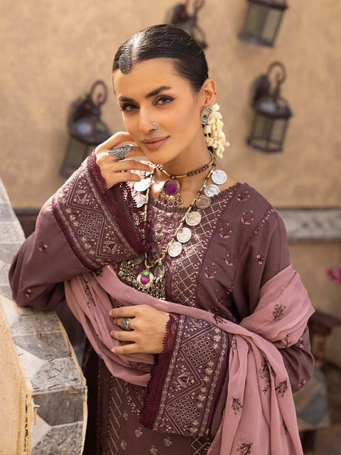 3pc Unstitched - Luxury Embroidered Karandi Collection