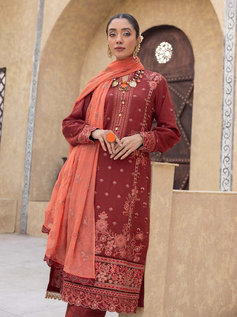 3pc Unstitched - Luxury Embroidered Karandi Collection